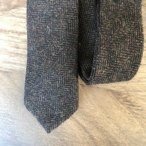Men's Herringbone Wool Tie - Brown